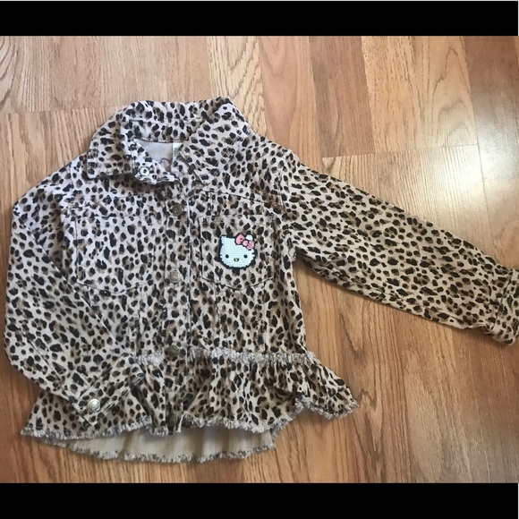 Hello kitty/cheetah Jean jacket - Picture 2 of 3